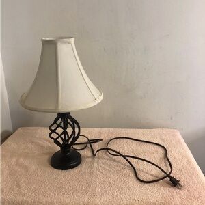 Walmart Small Metal Table Lamp With Fabric Shade 19” Tall Works